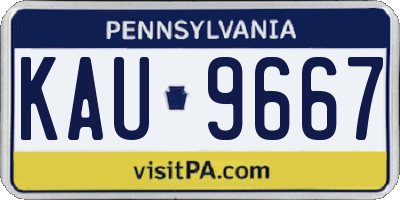 PA license plate KAU9667