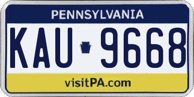 PA license plate KAU9668