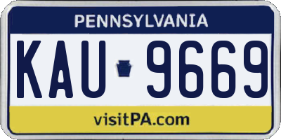 PA license plate KAU9669