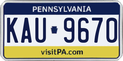 PA license plate KAU9670