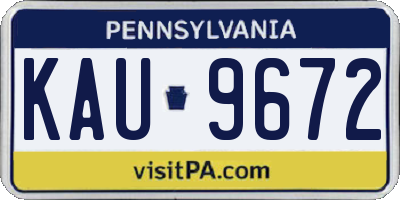 PA license plate KAU9672