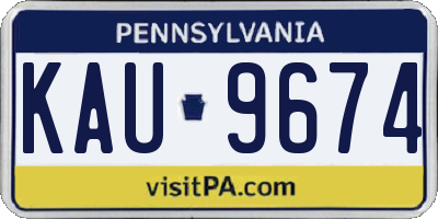 PA license plate KAU9674
