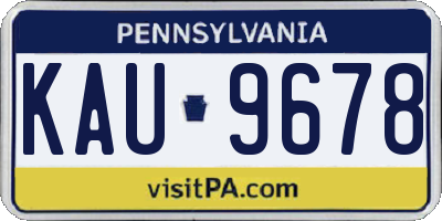 PA license plate KAU9678