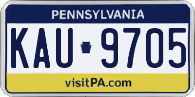 PA license plate KAU9705