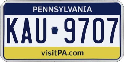 PA license plate KAU9707