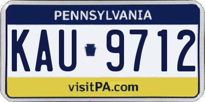 PA license plate KAU9712