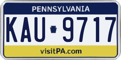 PA license plate KAU9717