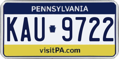PA license plate KAU9722