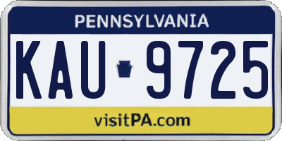 PA license plate KAU9725