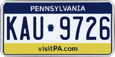 PA license plate KAU9726