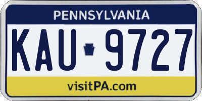 PA license plate KAU9727