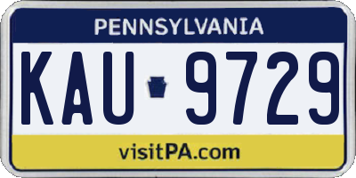 PA license plate KAU9729