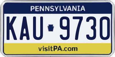 PA license plate KAU9730