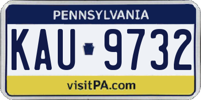 PA license plate KAU9732