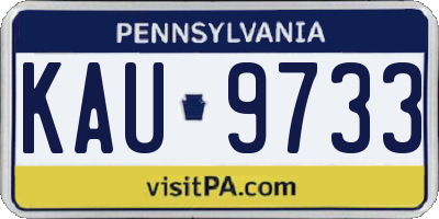 PA license plate KAU9733
