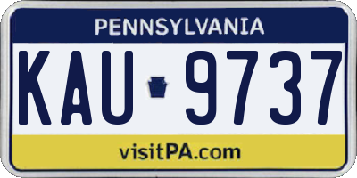 PA license plate KAU9737