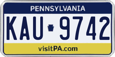 PA license plate KAU9742