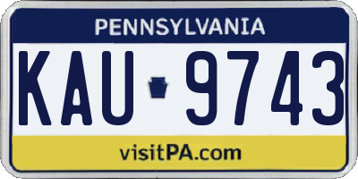 PA license plate KAU9743