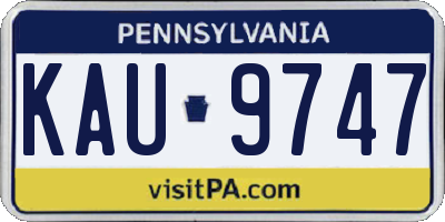 PA license plate KAU9747