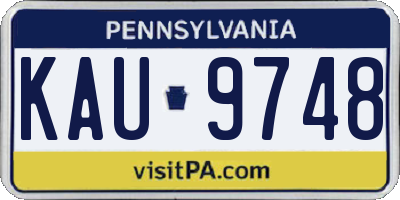 PA license plate KAU9748