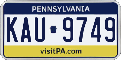 PA license plate KAU9749
