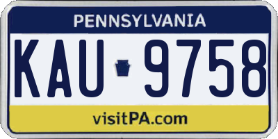PA license plate KAU9758