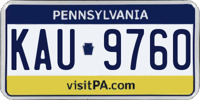 PA license plate KAU9760
