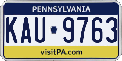 PA license plate KAU9763