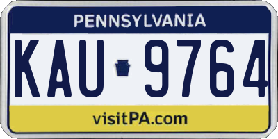 PA license plate KAU9764