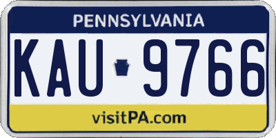 PA license plate KAU9766