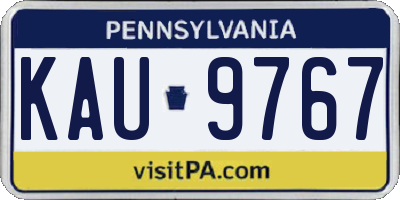 PA license plate KAU9767