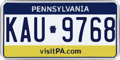 PA license plate KAU9768