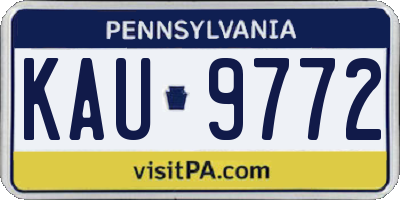 PA license plate KAU9772