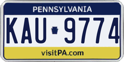 PA license plate KAU9774