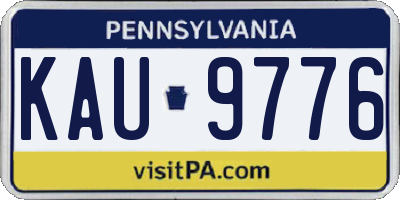 PA license plate KAU9776