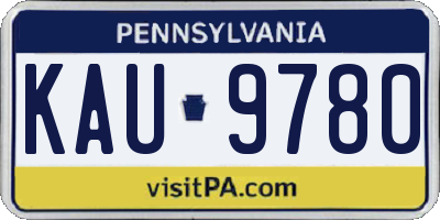 PA license plate KAU9780