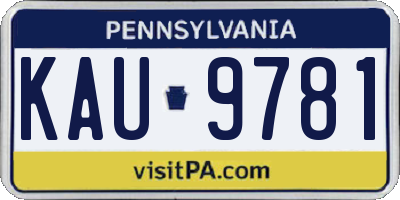 PA license plate KAU9781