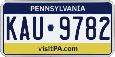 PA license plate KAU9782