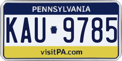 PA license plate KAU9785
