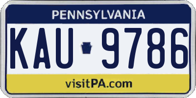 PA license plate KAU9786