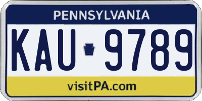 PA license plate KAU9789
