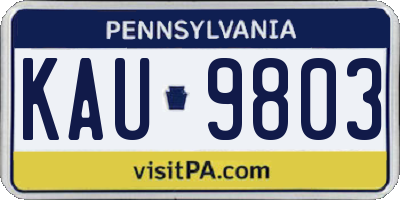 PA license plate KAU9803