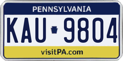 PA license plate KAU9804