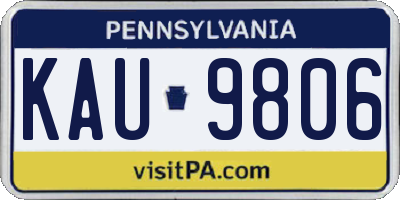 PA license plate KAU9806