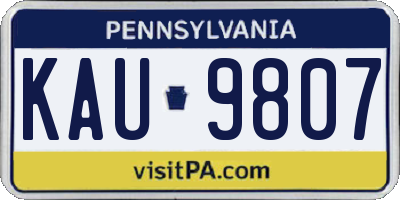 PA license plate KAU9807