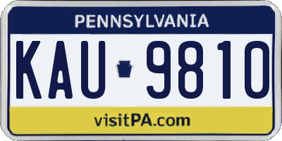 PA license plate KAU9810