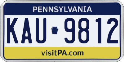 PA license plate KAU9812