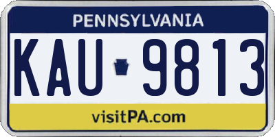 PA license plate KAU9813