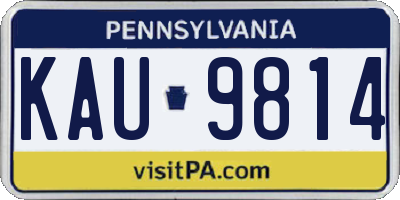 PA license plate KAU9814