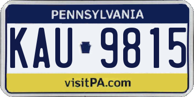 PA license plate KAU9815